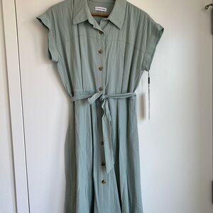 NEW Calvin Klein Cap Sleeve Belted Dress
